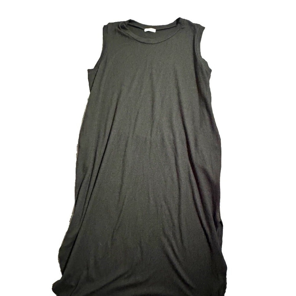 Chic Soul Black Ribbed Knit Sleeveless Maxi Dress Size 1X – Made in USA